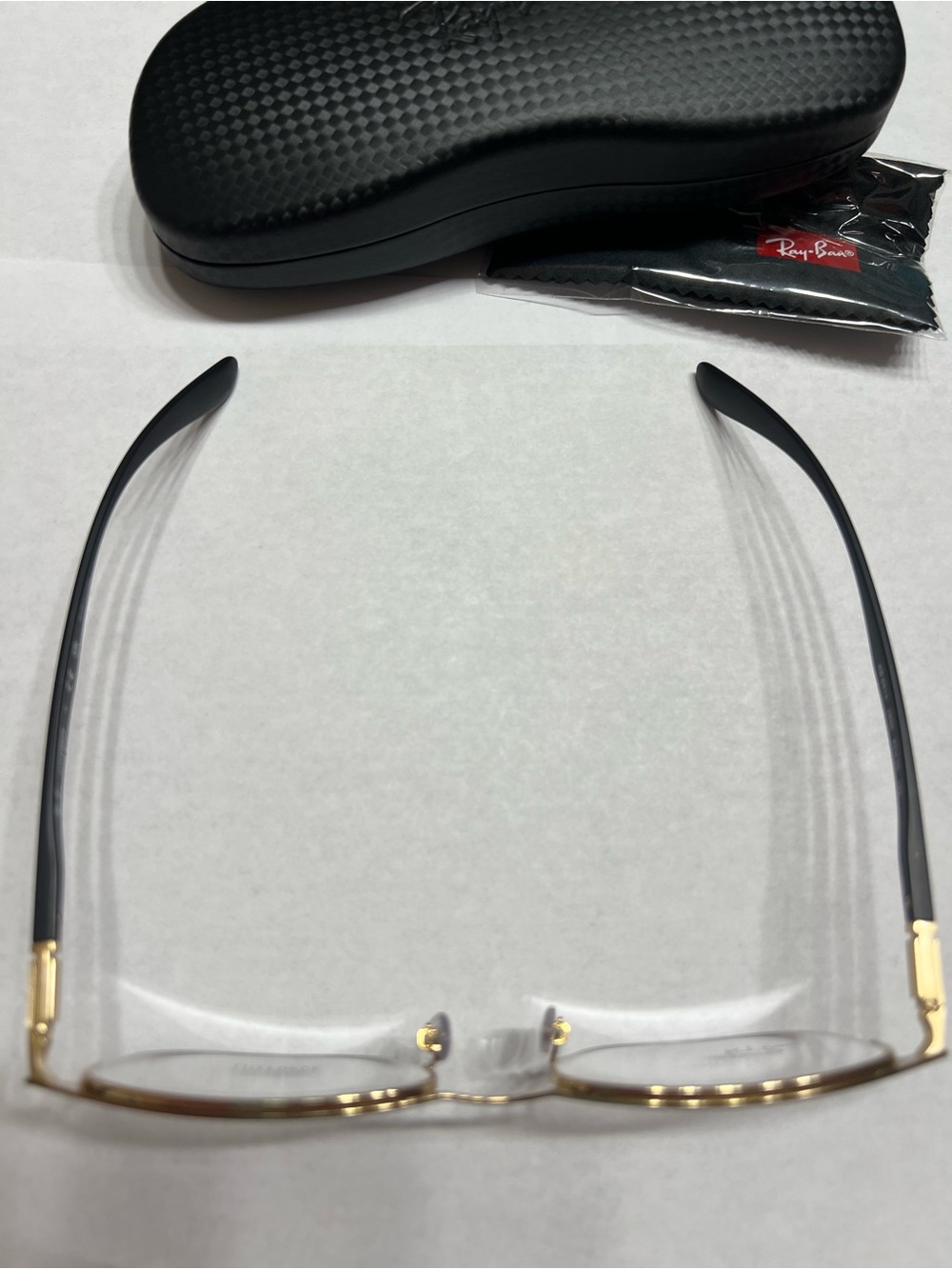 Ray-Ban 6513 Liteforce Semi-Rimless Glasses in Black and Gold - Picture 3 of 5